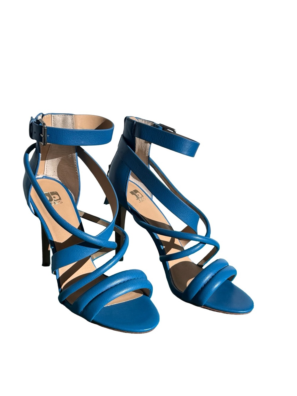 Joe’s Jeans Blue Strappy Heeled Sandals Size 7.5 Ankle Strap Stiletto Heels